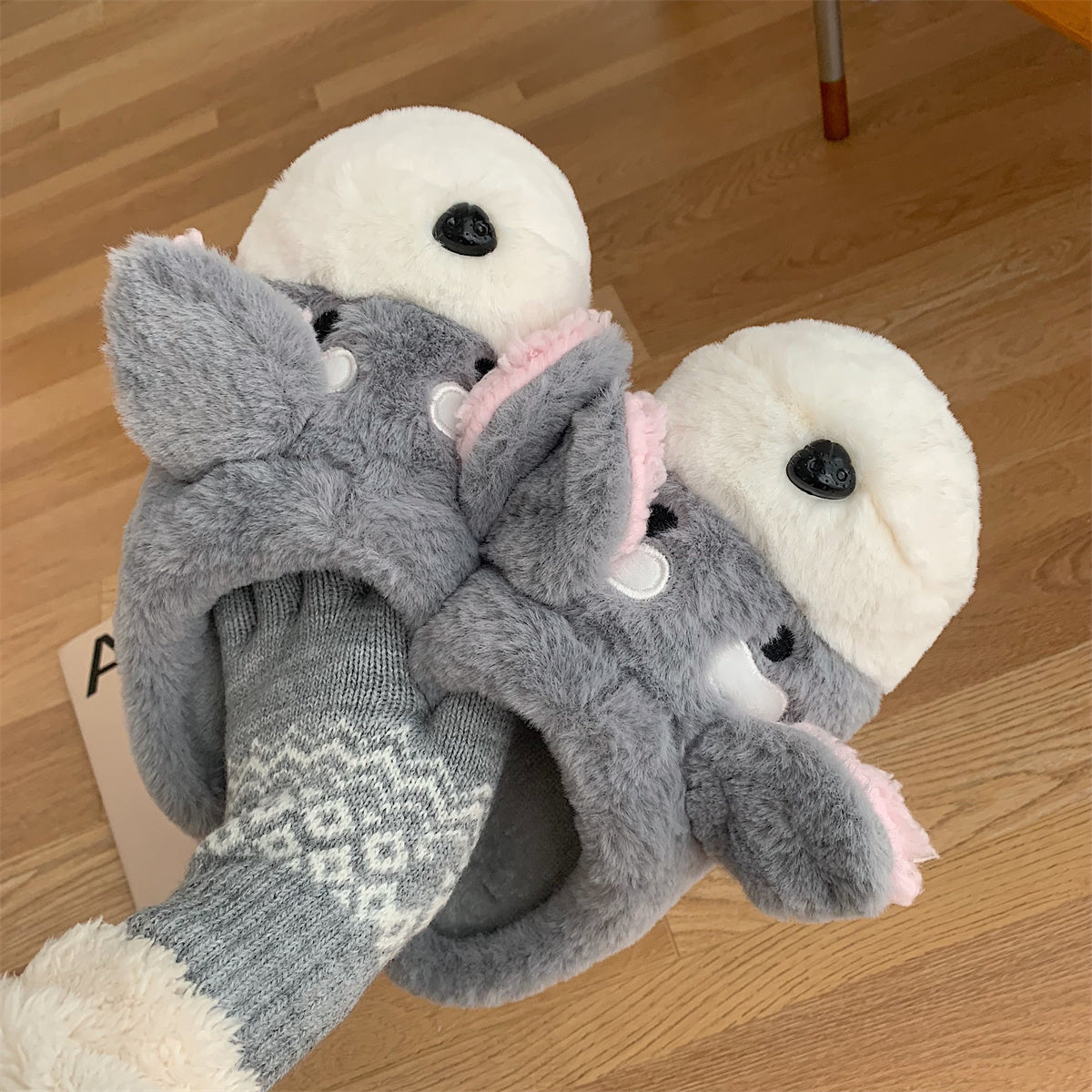 Pantoufles en coton antidérapantes à fond souple pour maison chaude et mignonne pour chien