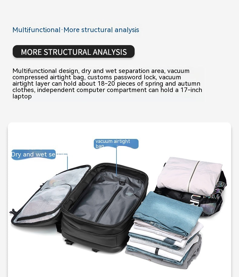 Mochila de viaje minimalista multifuncional de gran capacidad para hombre