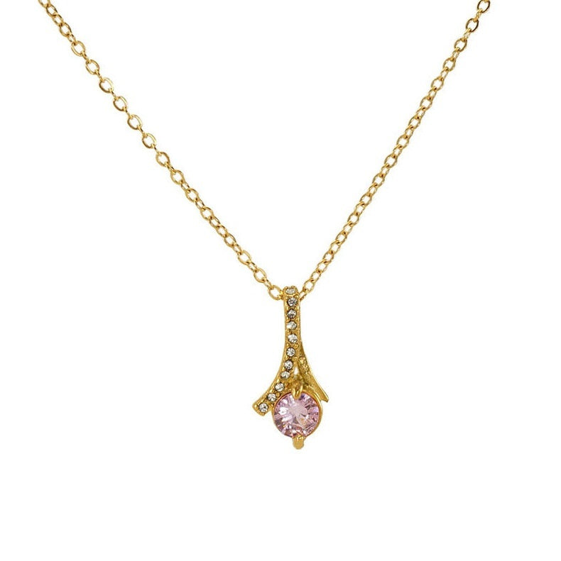 Collier en strass raffiné en acier inoxydable, Design européen et américain d'intérêt particulier