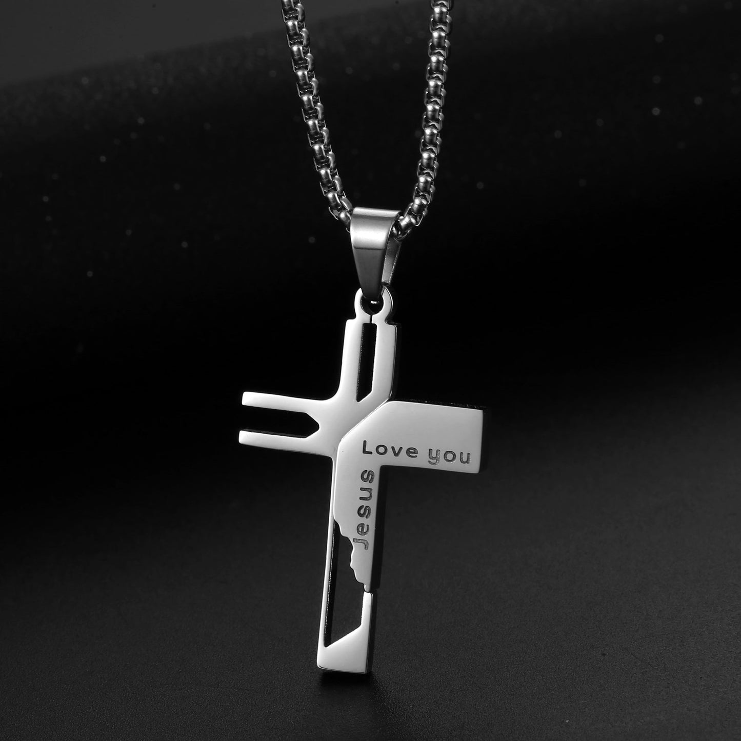 Titanium Steel Non Fading Men's Cross Pendant Necklace