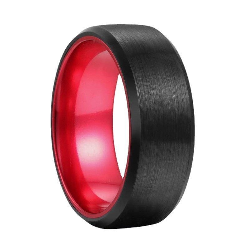 Bague en tungstène unisexe, Simple, bicolore, biseauté, or, largeur 8mm, européenne et américaine