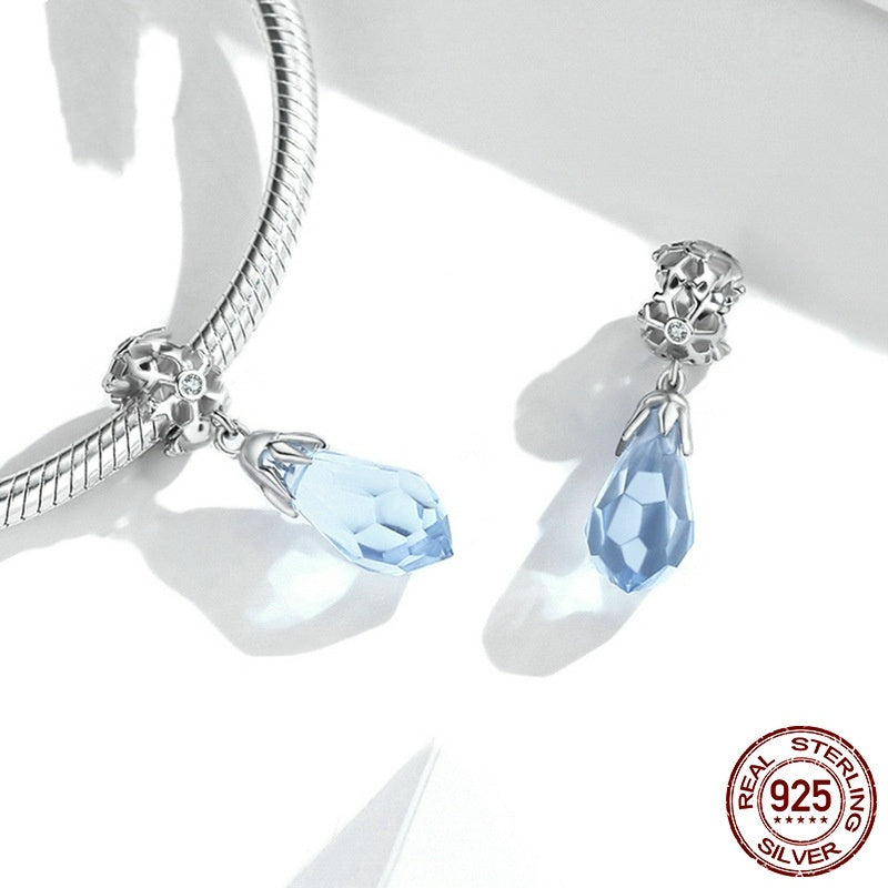 S925 Sterling Silver Snowflake Ice Crystal Pendant