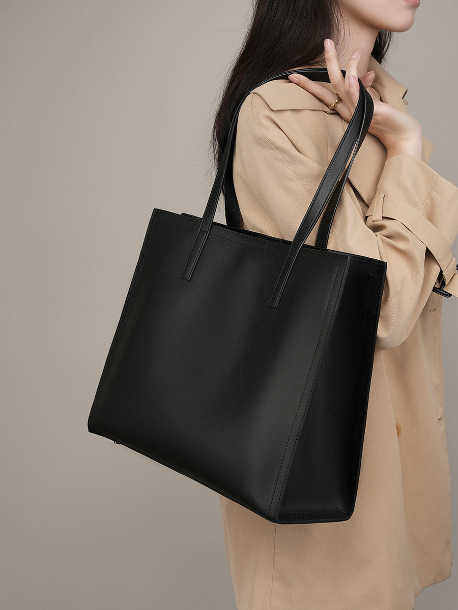 Porte-documents grande capacité en cuir pour femme