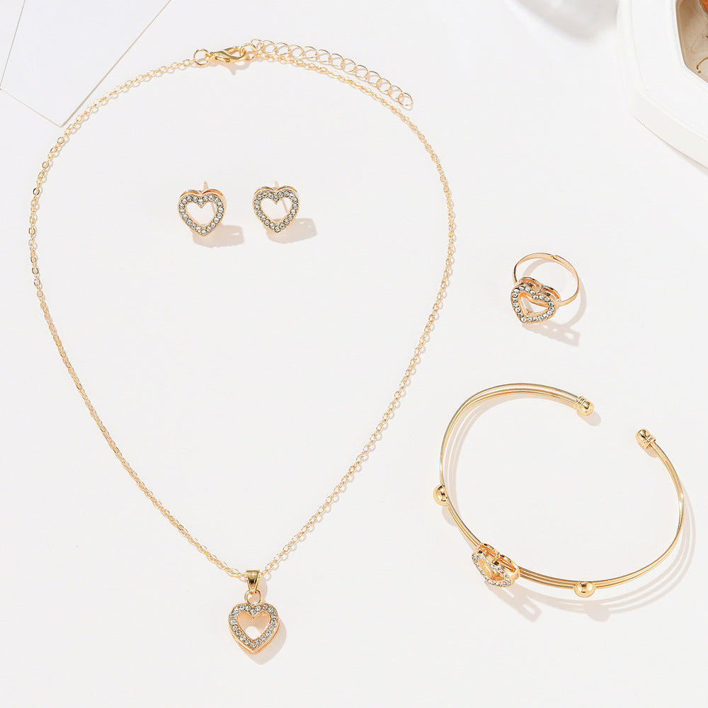 Costume de collier creux Doppel Herz pour femmes