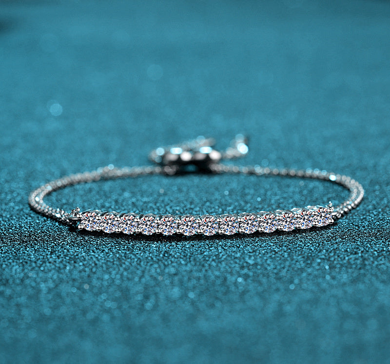 Bracelet en argent sterling 13 carats moissanite