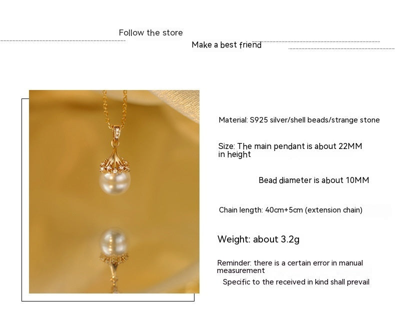 S925 Aura Bright Pearl Necklace