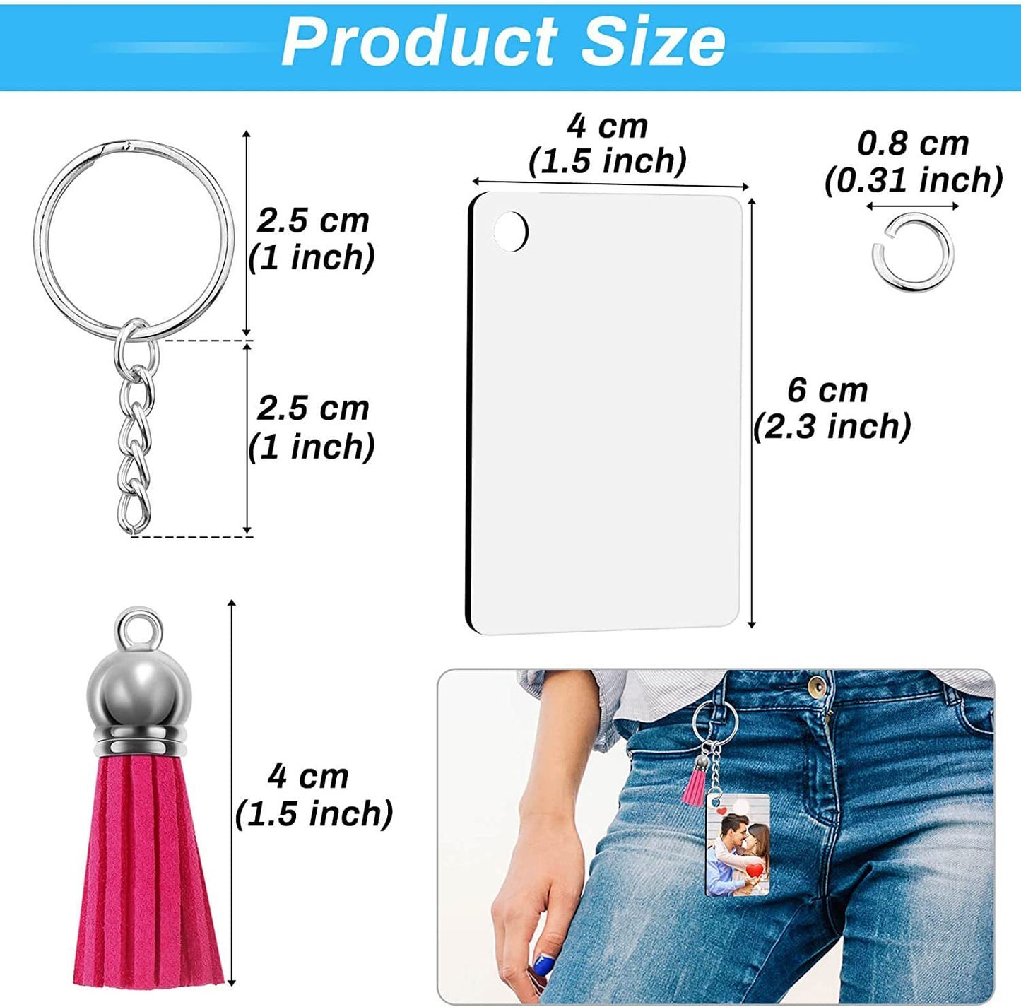 Sublimation Tassel Blank Density Plate Keychain
