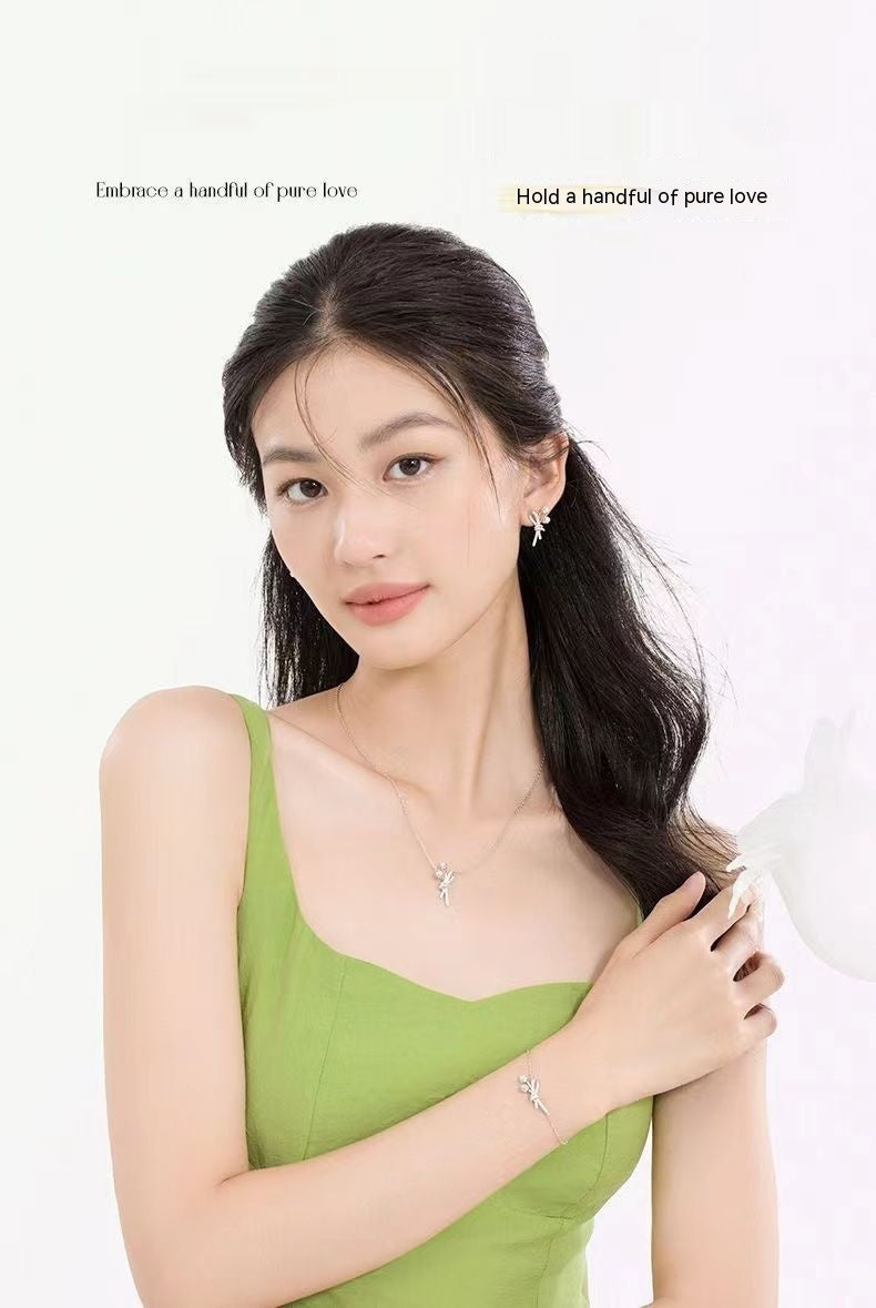 Pendientes de perlas con diseño de moda minoritaria para mujer Linglan Bouquet