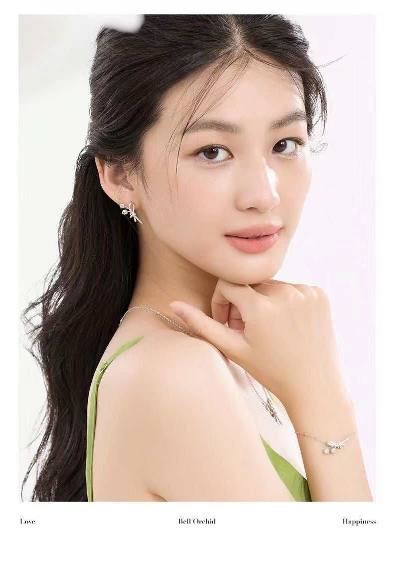 Pendientes de perlas con diseño de moda minoritaria para mujer Linglan Bouquet