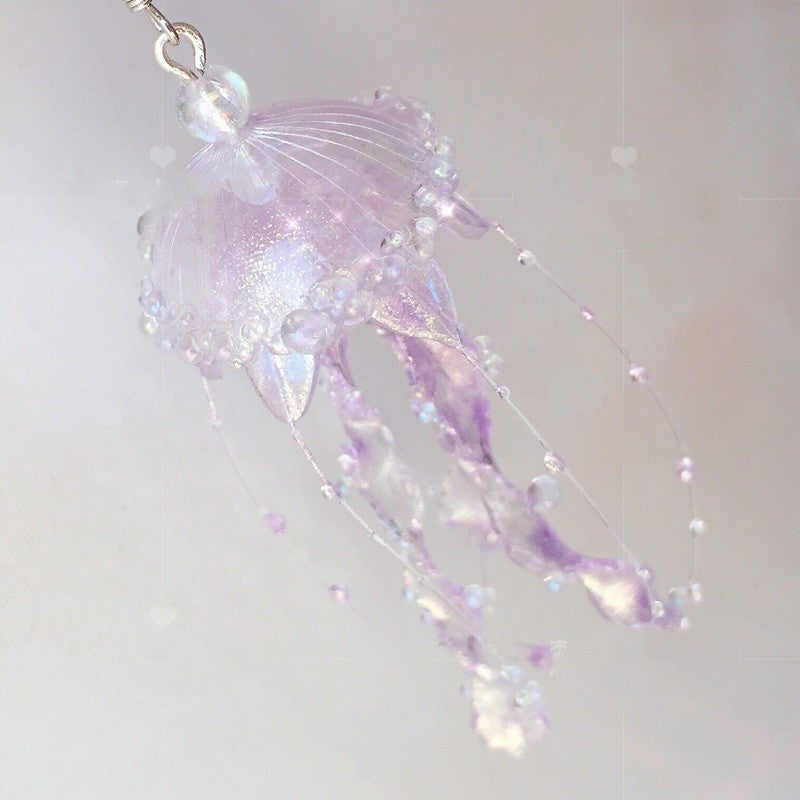 Creative Jellyfish Earrings Long Cute Ear Clip