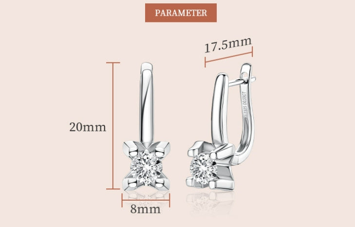 Boucles d'oreilles Moissanite en argent Sterling S925
