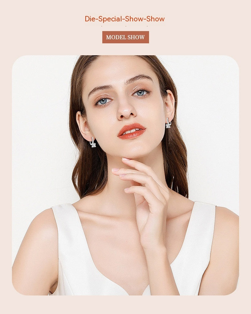 Boucles d'oreilles Moissanite en argent Sterling S925