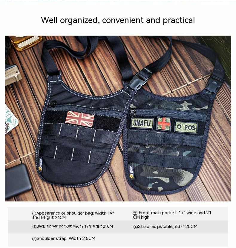 Sac messager invisible sous les aisselles, antivol personnel