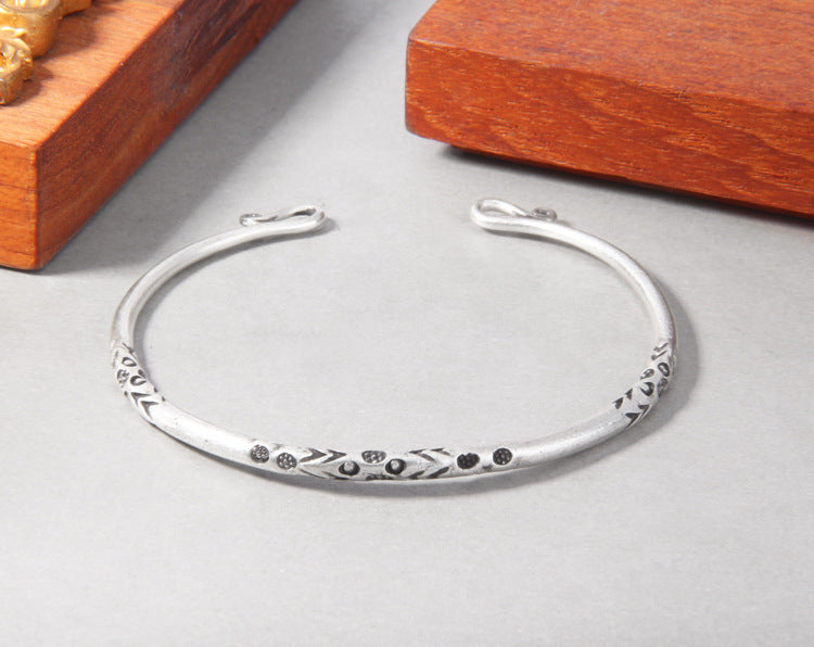 Retro Ethnic Style Handmade Silver Bracelet