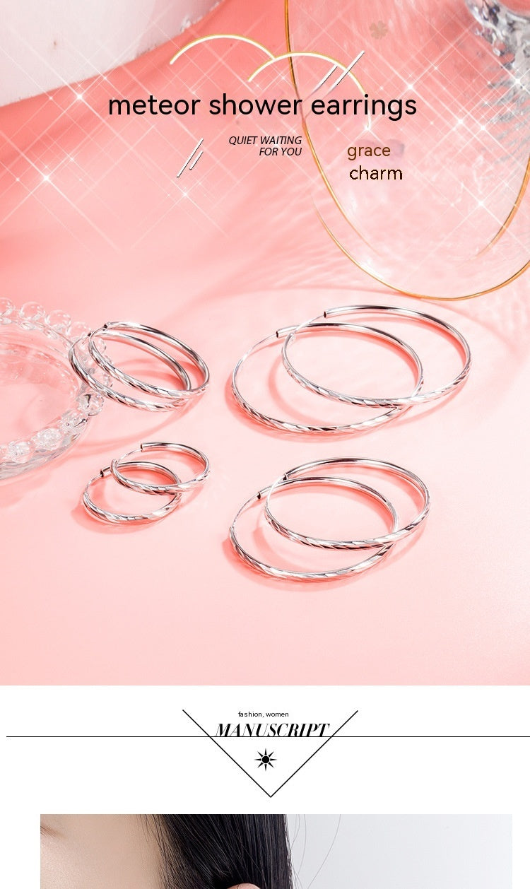 Grand anneau d'oreille élégant, gracieux et brillant, pluie de météores, Style européen et américain, à la mode