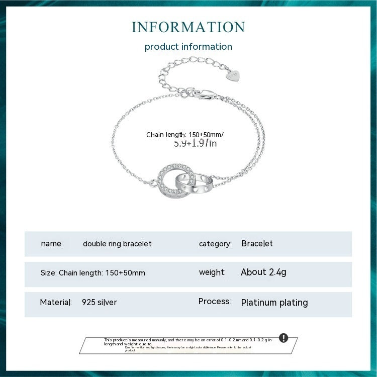 Pulsera Clásica Simple De Doble Anillo