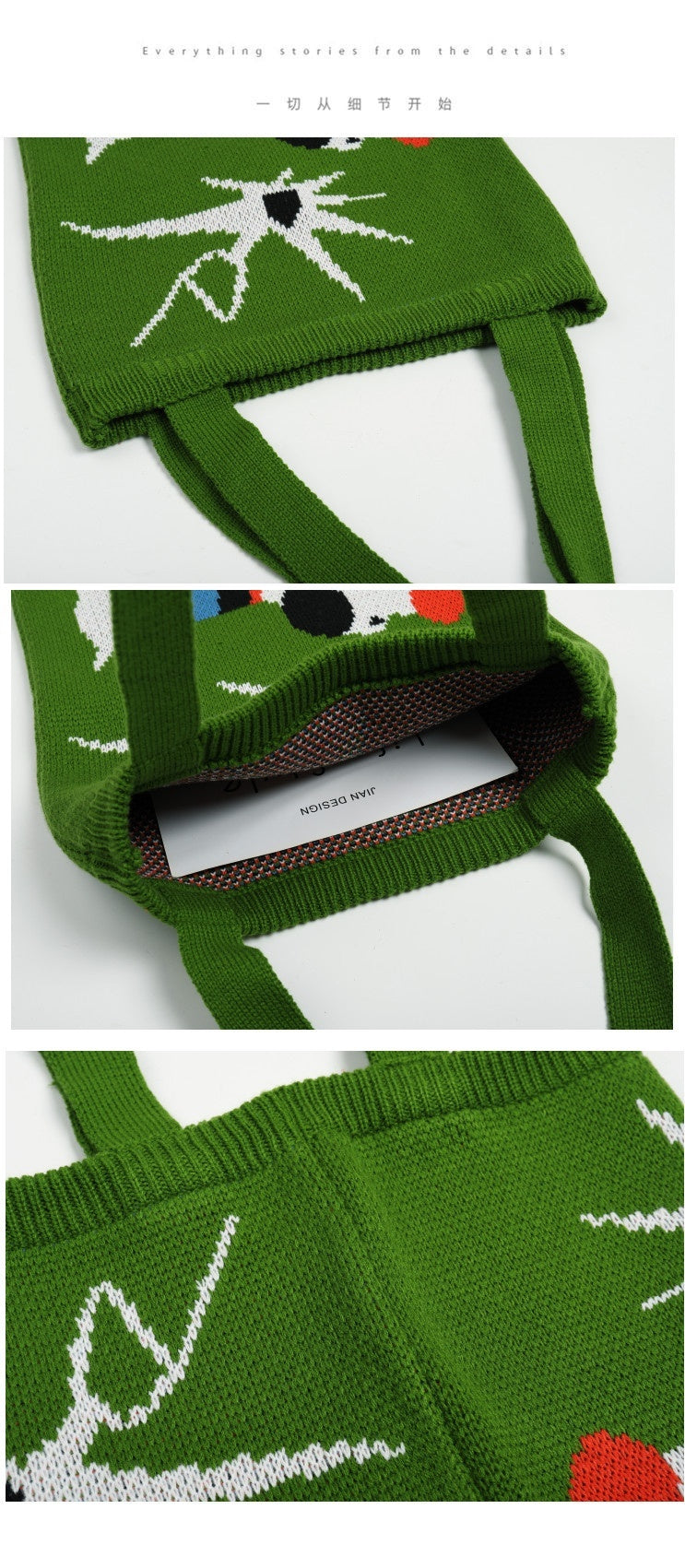 Bolsos de punto para cachorros Bolso bandolera grande y lindo