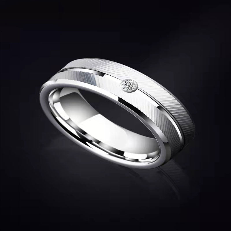 Men's Minimalist And Versatile Platinum Plated Ring