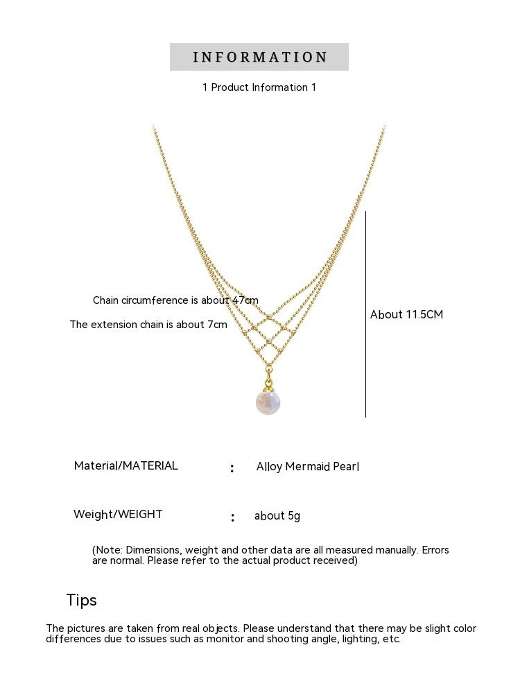 Women's Mermaid Pearl Lace Multi-layer Necklace