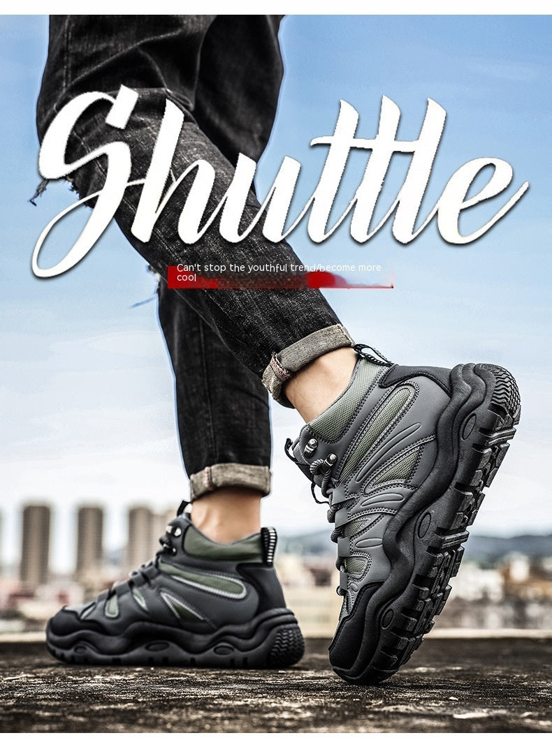 Zapatos de hombre Otoño de caña alta para hombre, deportes, ocio, jóvenes, correr, Daddy Tide, zapatos