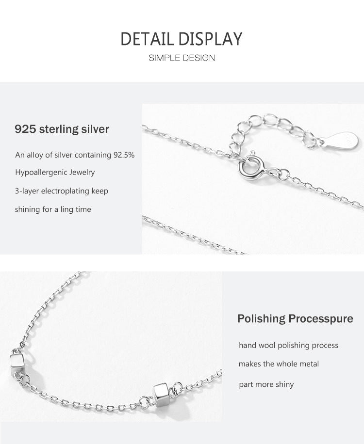 Collier Vintage en forme de Cube de sucre carré, chaîne de clavicule, Design d'intérêt particulier, haut sens
