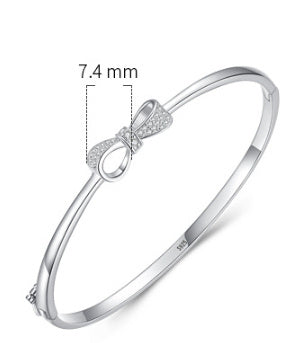 Pulsera de plata de ley S925 con lazo, joyería femenina que combina con todo