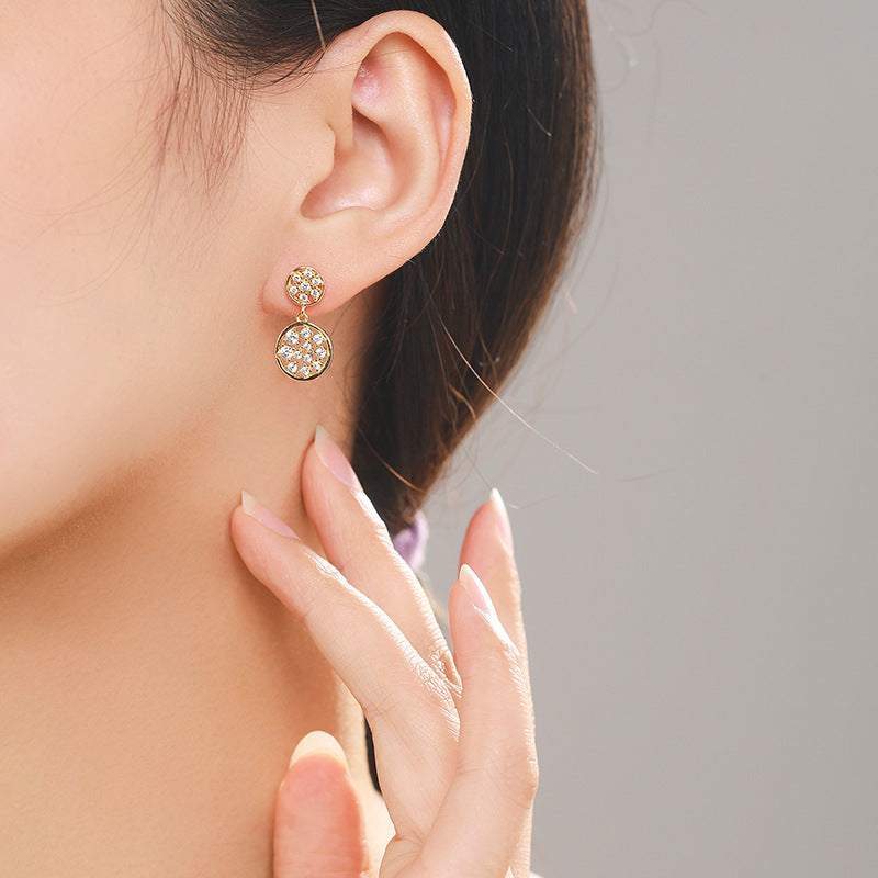 Female Personality Temperament Sterling Silver Ear Studs