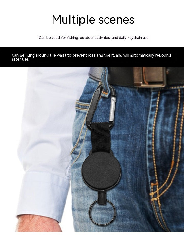 Porte-clés antivol rétractable à haute élasticité