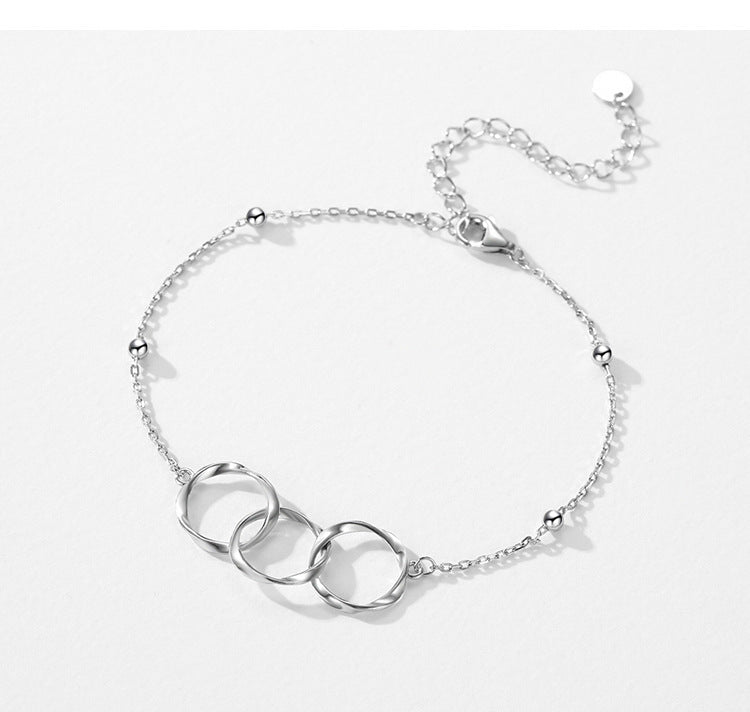 Pulsera de diseño geométrico versátil simple de plata de ley S925