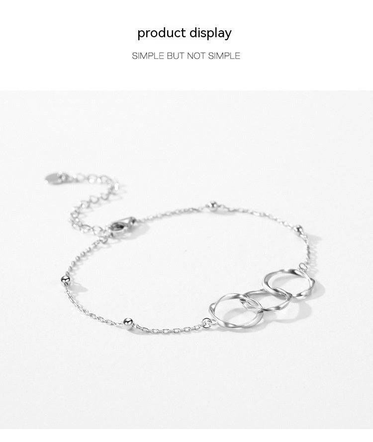 Pulsera de diseño geométrico versátil simple de plata de ley S925