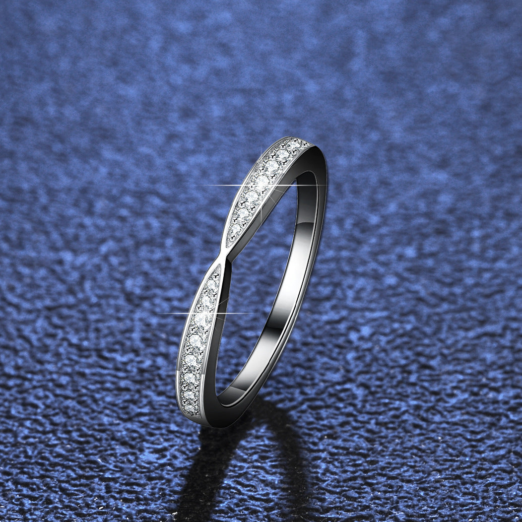 Bague Argent Moissanite Moissanite Croix Dame
