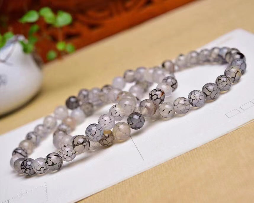 Nouveau Bracelet en Agate Dragon noir naturel