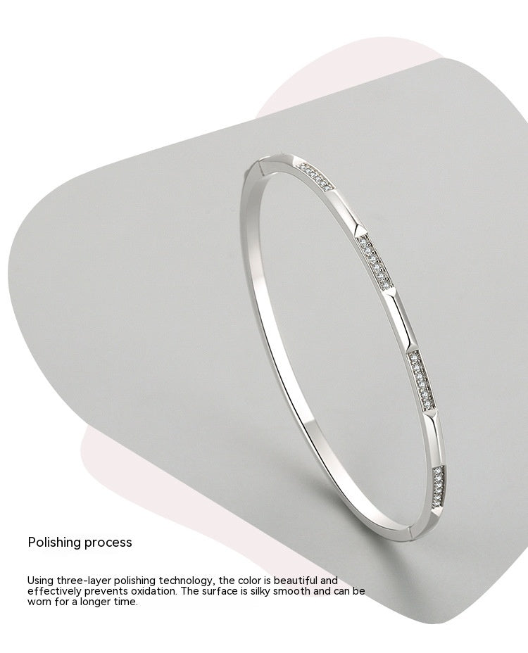 Bracelet en argent S925 pour femmes, Micro-incrusté de style coréen, léger et luxueux