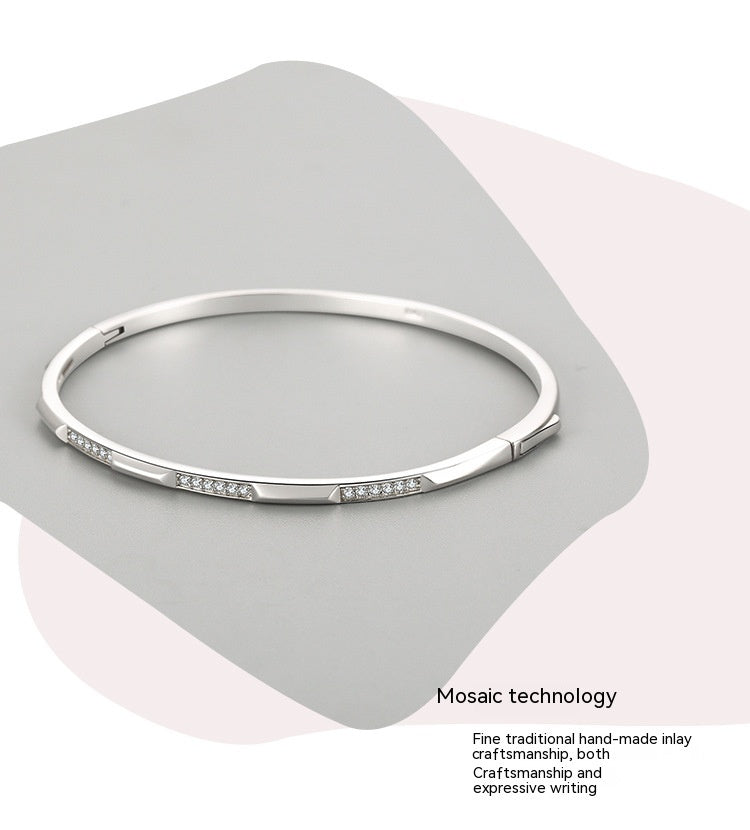 Bracelet en argent S925 pour femmes, Micro-incrusté de style coréen, léger et luxueux