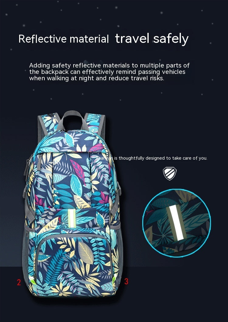 Mochila plegable de nylon impresa ligera del montar a caballo del alpinismo