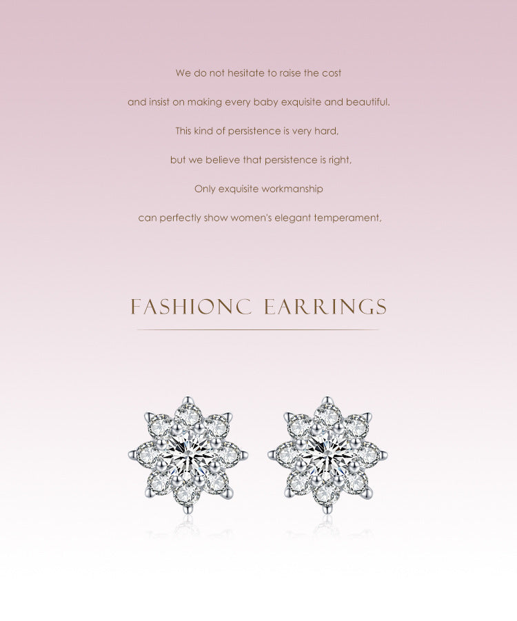 Boucles d'oreilles à tige en forme de fleur en argent sterling S925 pour femmes