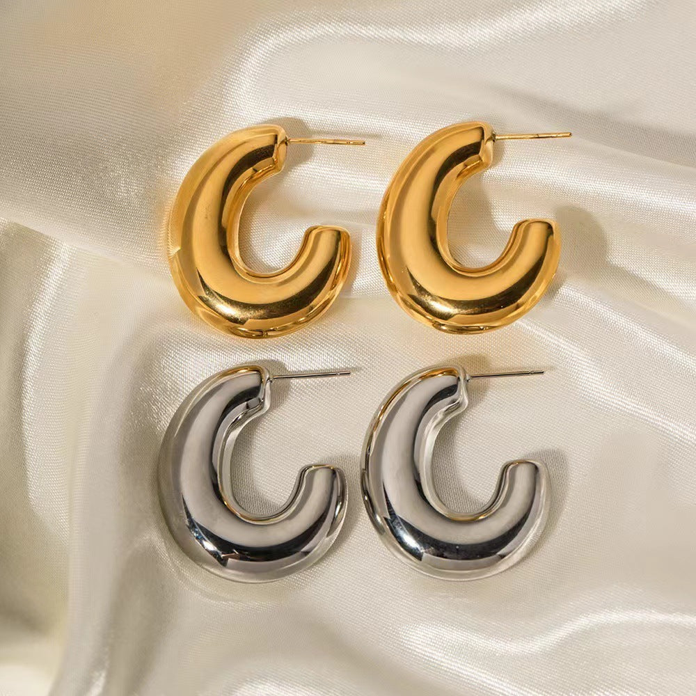 Boucles d'oreilles creuses géométriques en cuivre pour femmes