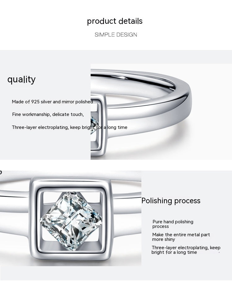 S925 Sterling Silver Light Luxury Minority Design Ring For Women