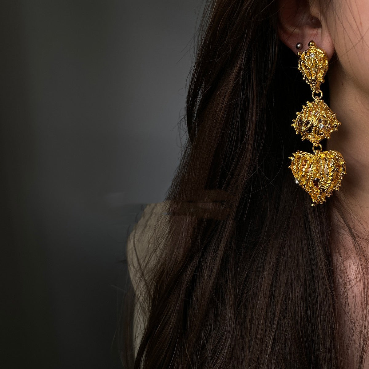Eye-catching Hollow Love Design Sense Earrings