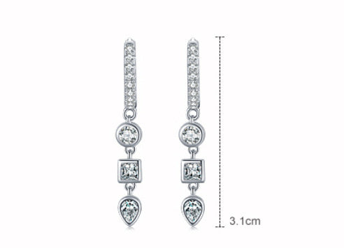 Boucles d'oreilles en Zircon à motif géométrique pour femmes