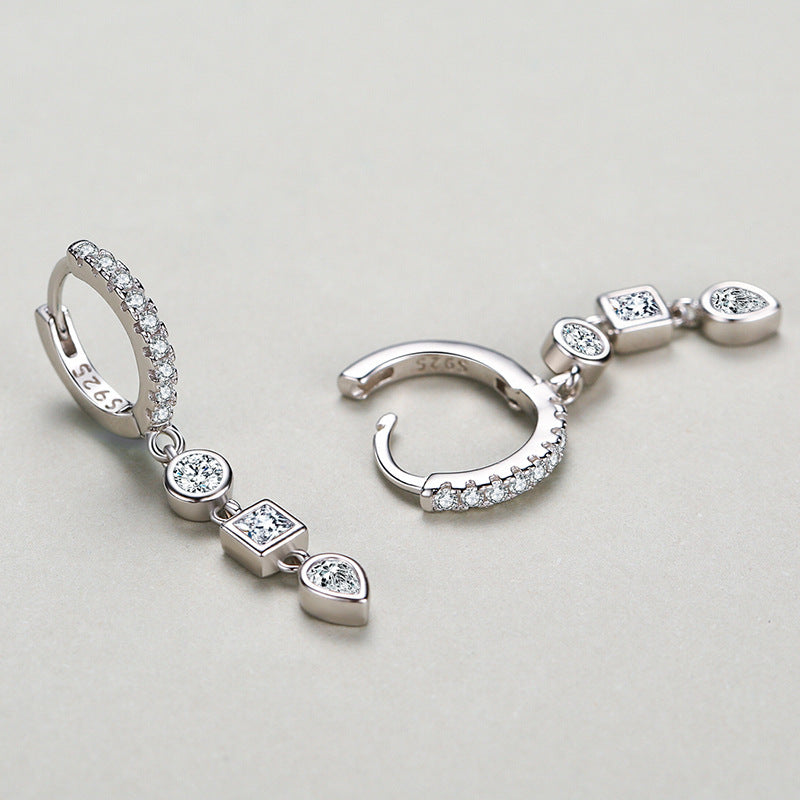 Boucles d'oreilles en Zircon à motif géométrique pour femmes