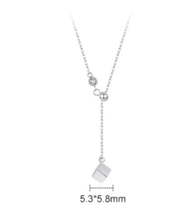 Simple Square Pendant Adjustable Necklace For Women