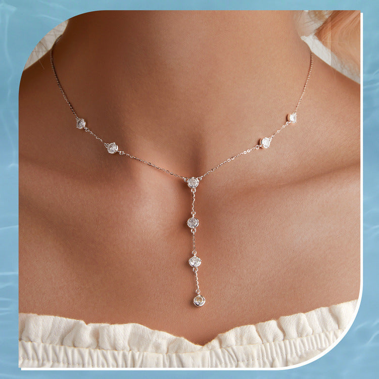 Collier à pampilles en forme de cœur, de luxe et à la mode, à prix abordable, pour femmes