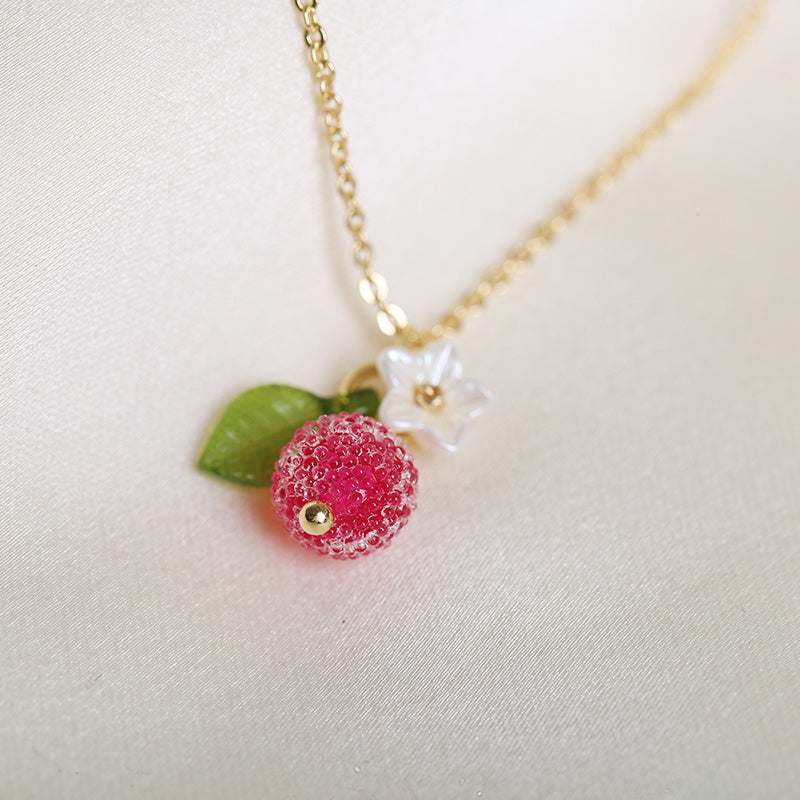 Collier en plaqué or 18 carats avec pendentif mignon Waxberry
