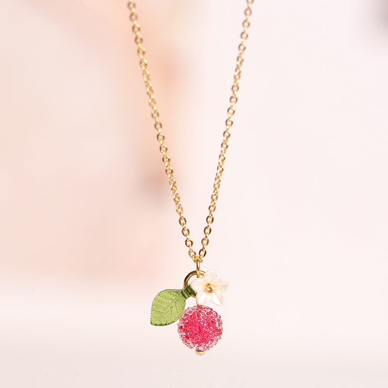 Collier en plaqué or 18 carats avec pendentif mignon Waxberry