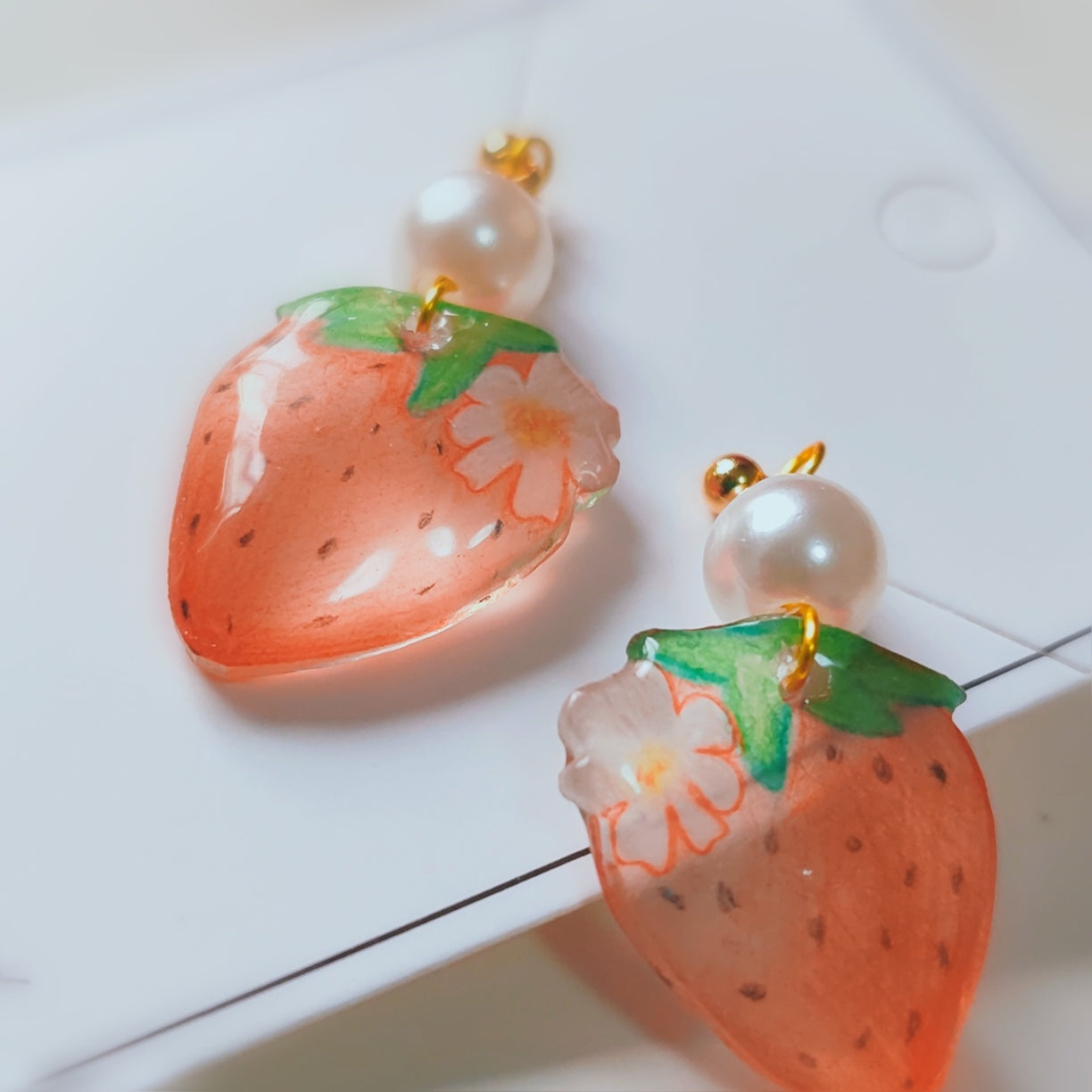 Boucles d'oreilles originales à la fraise, dessin animé de fruits