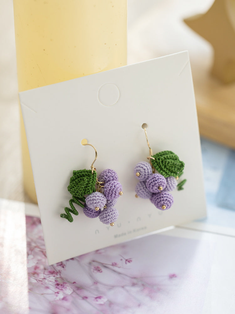 Pendientes De Frutas De Hilo De Encaje Con Micro Gancho