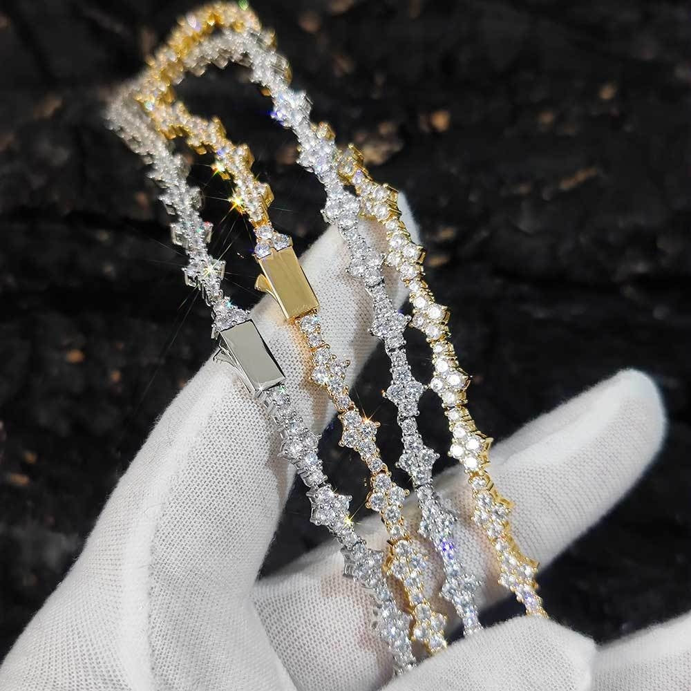 Collier de diamants en Zircon Tennis, ornement de marque de mode, plein de diamants