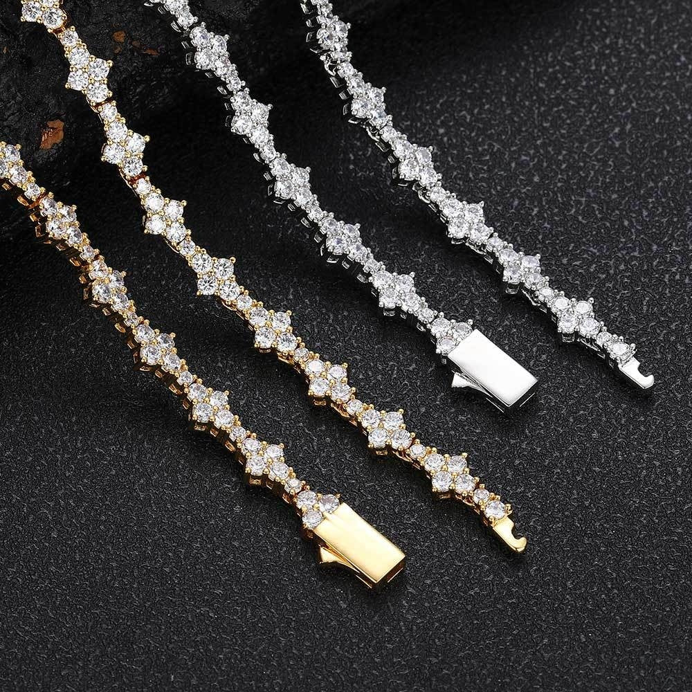 Collier de diamants en Zircon Tennis, ornement de marque de mode, plein de diamants