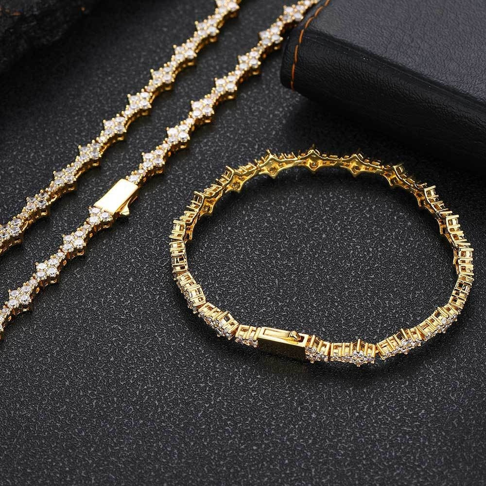 Collier de diamants en Zircon Tennis, ornement de marque de mode, plein de diamants